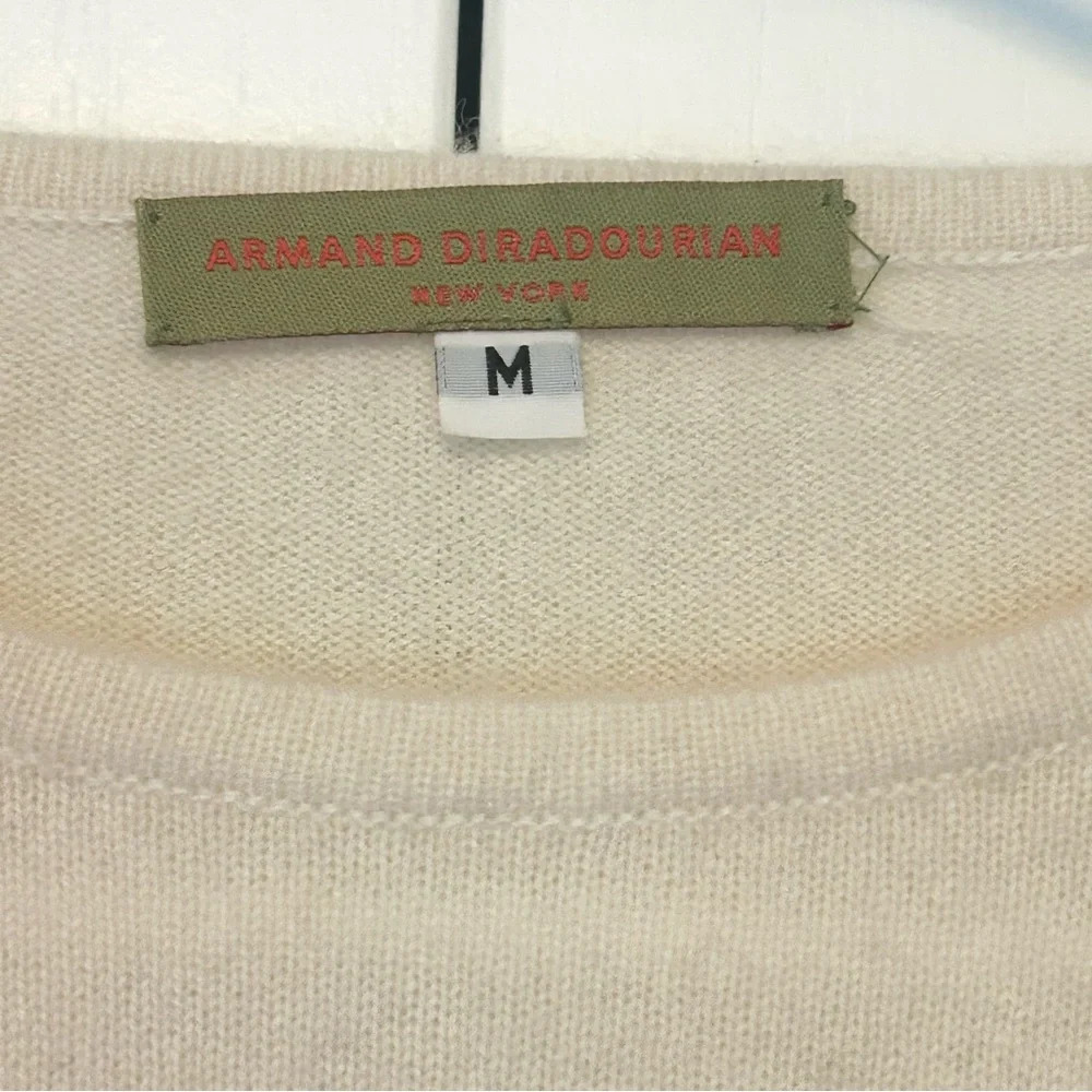 Armand Diradourian Cream Cashmere Sweater M - Picture 4 of 5